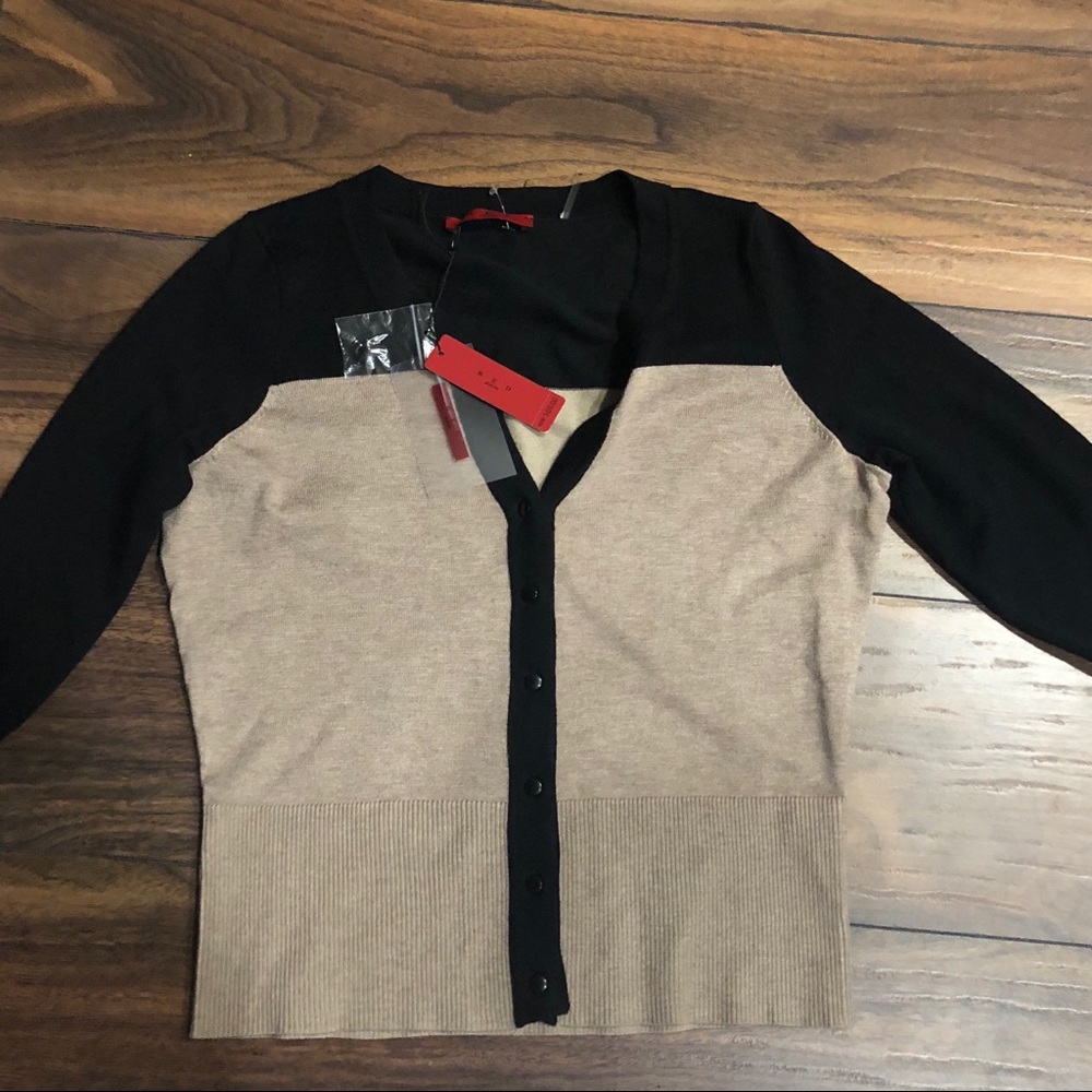 Brown and black cardigan!